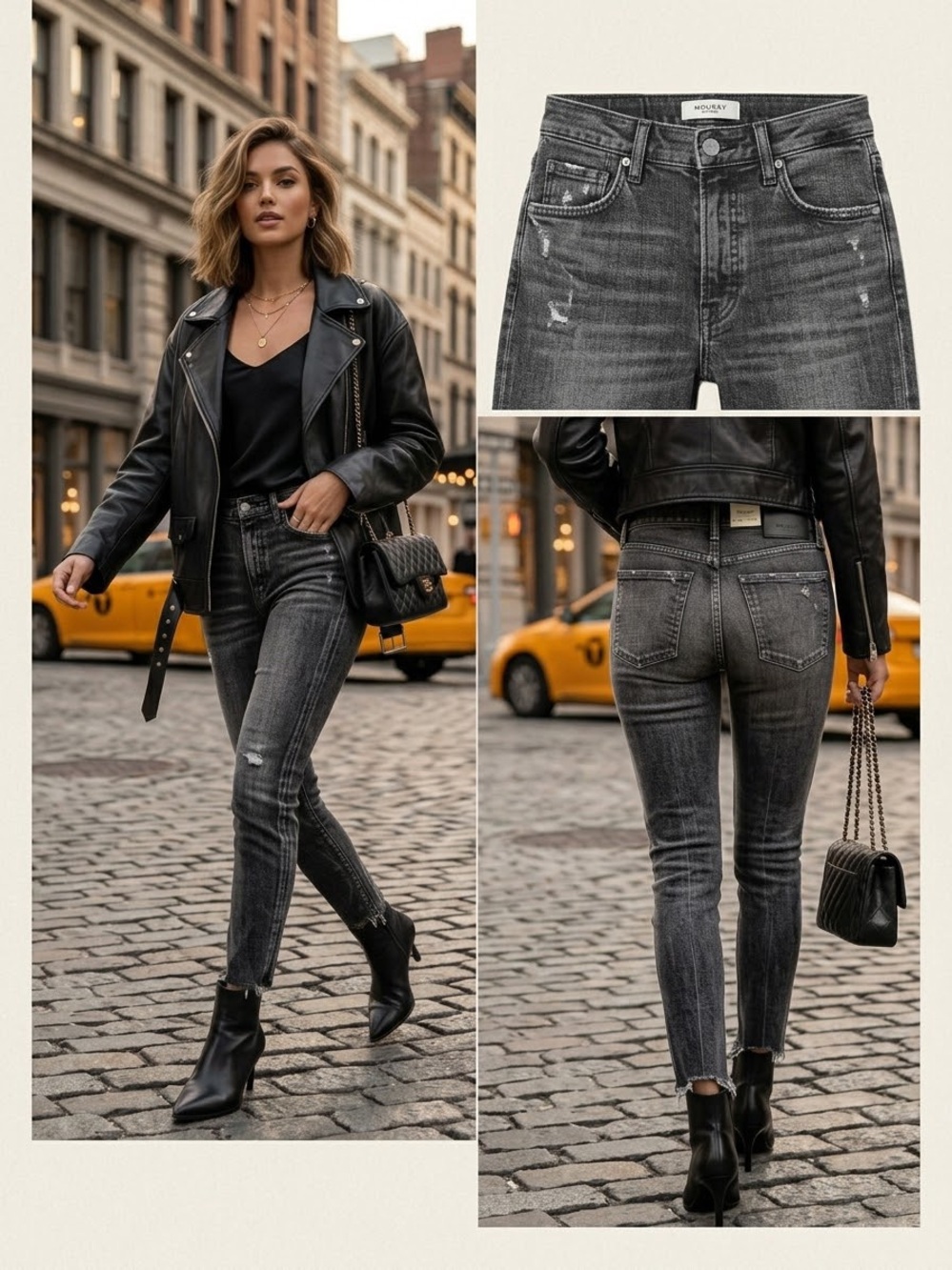MOTHER Black Washed High-Rise Skinny Jeans
